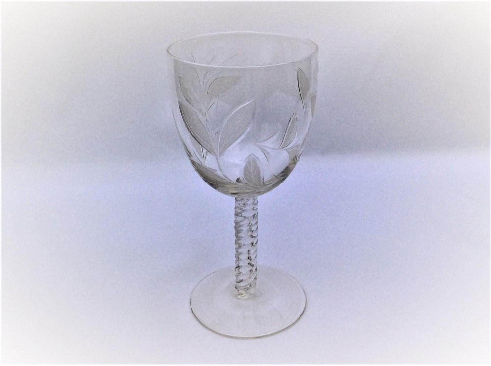A stunning Victorian cut & frosted wine goblet.