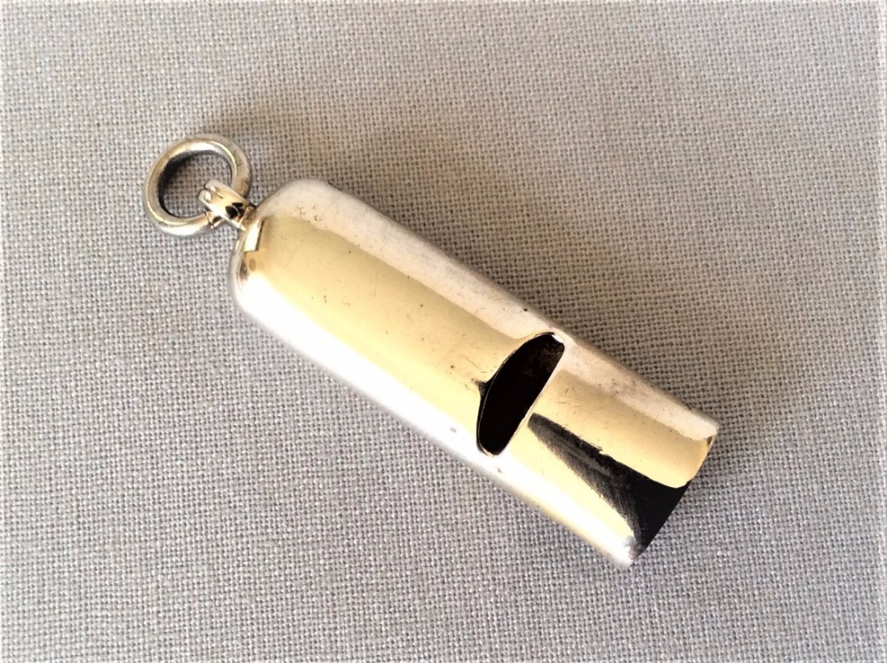 A fine Victorian silver dog whistle.