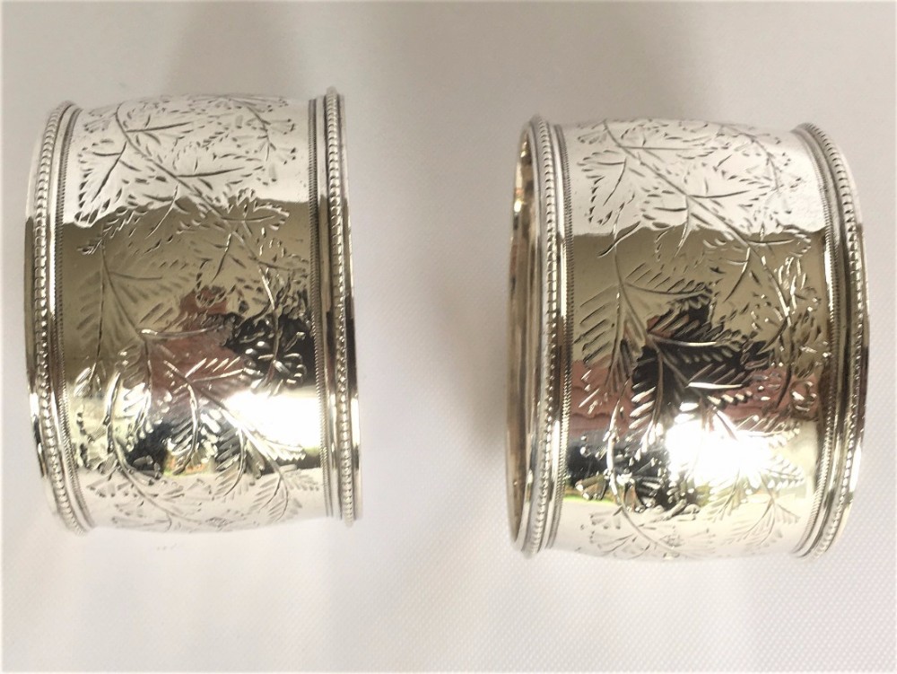 A quality pair of Victorian silver napkin rings.