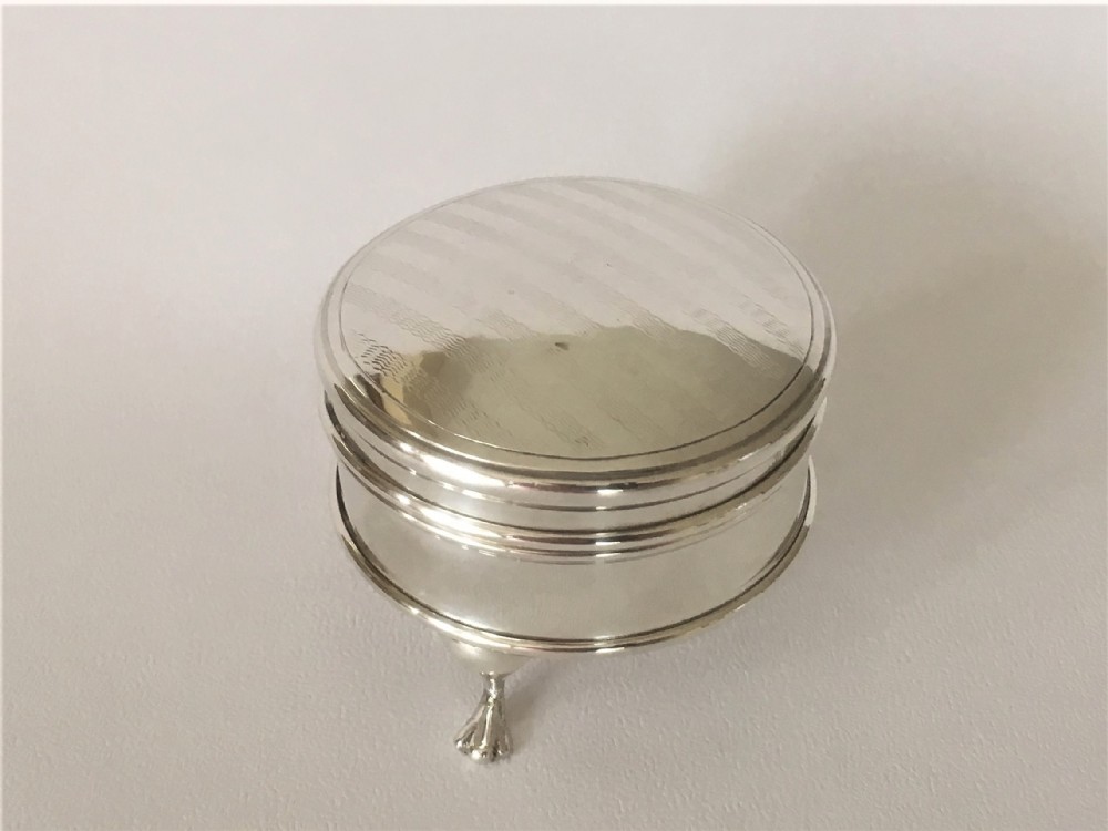 A charming George V silver trinket box.