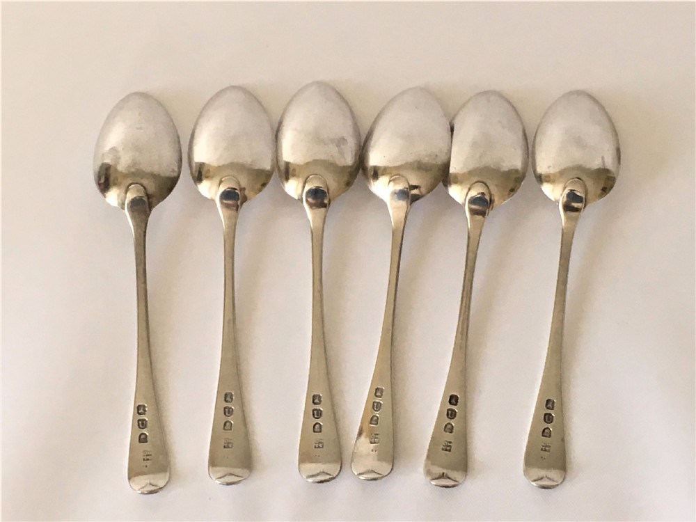 A matching set of six Georgian silver teaspoons. View III