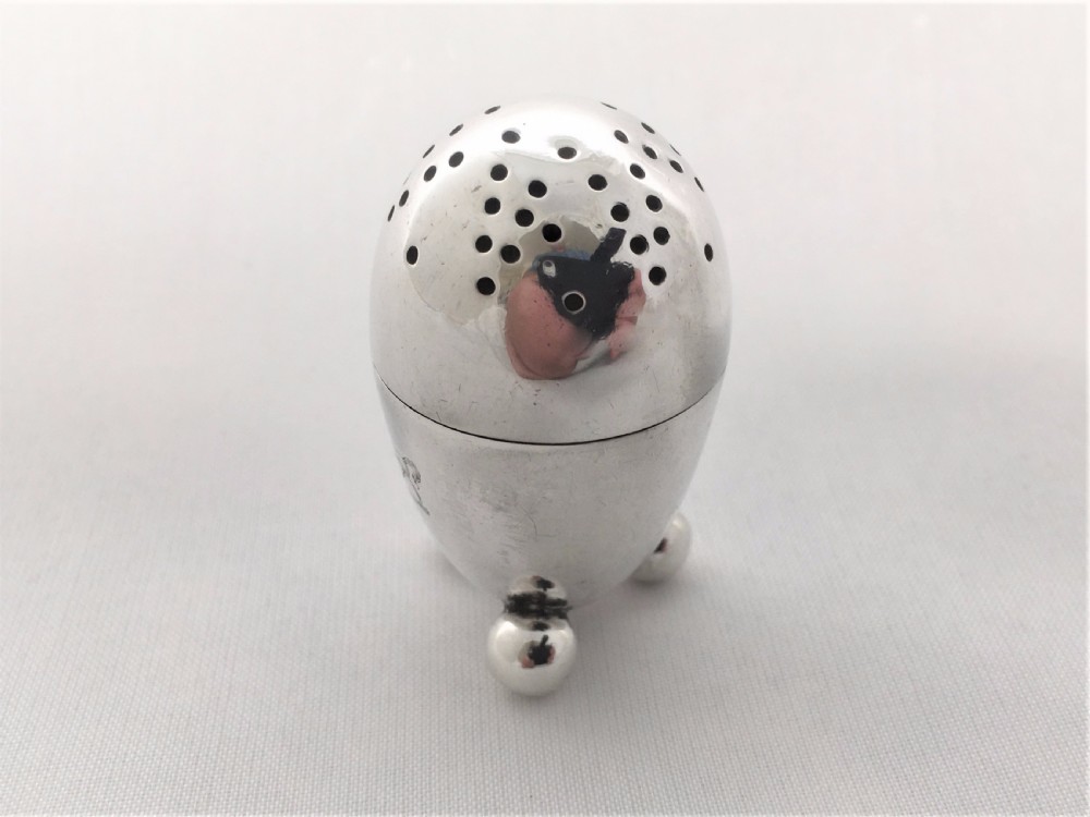 A gorgeous Victorian silver egg pepper. View II