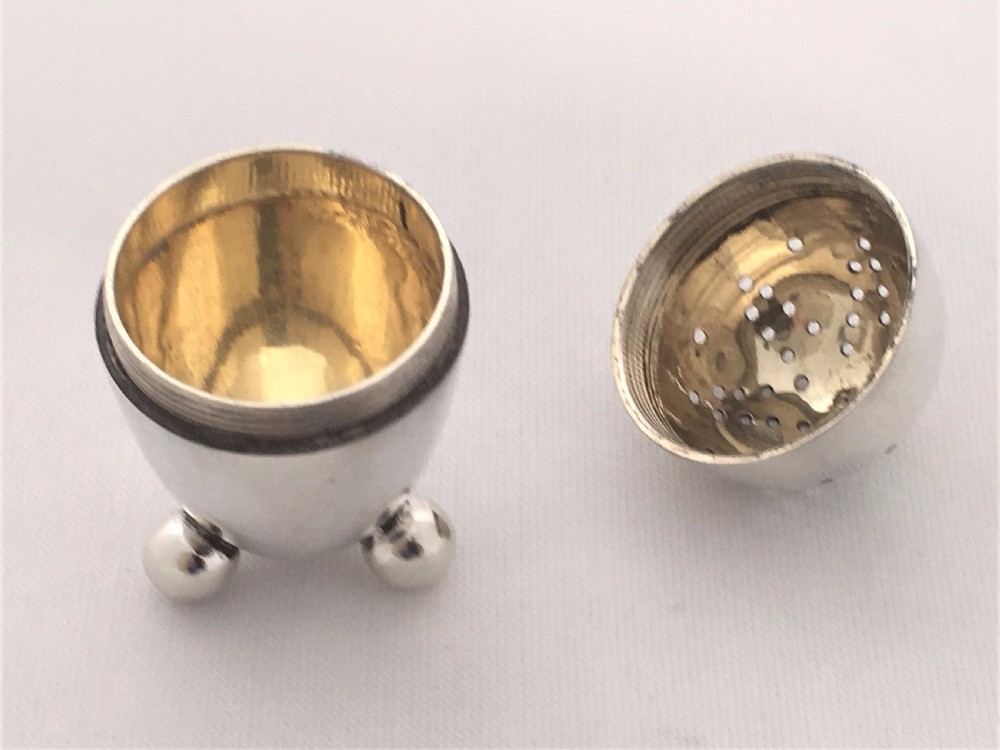 A gorgeous Victorian silver egg pepper. View IV