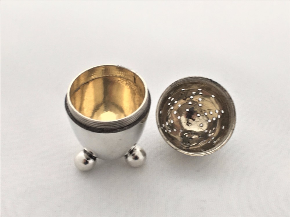A gorgeous Victorian silver egg pepper. View VI