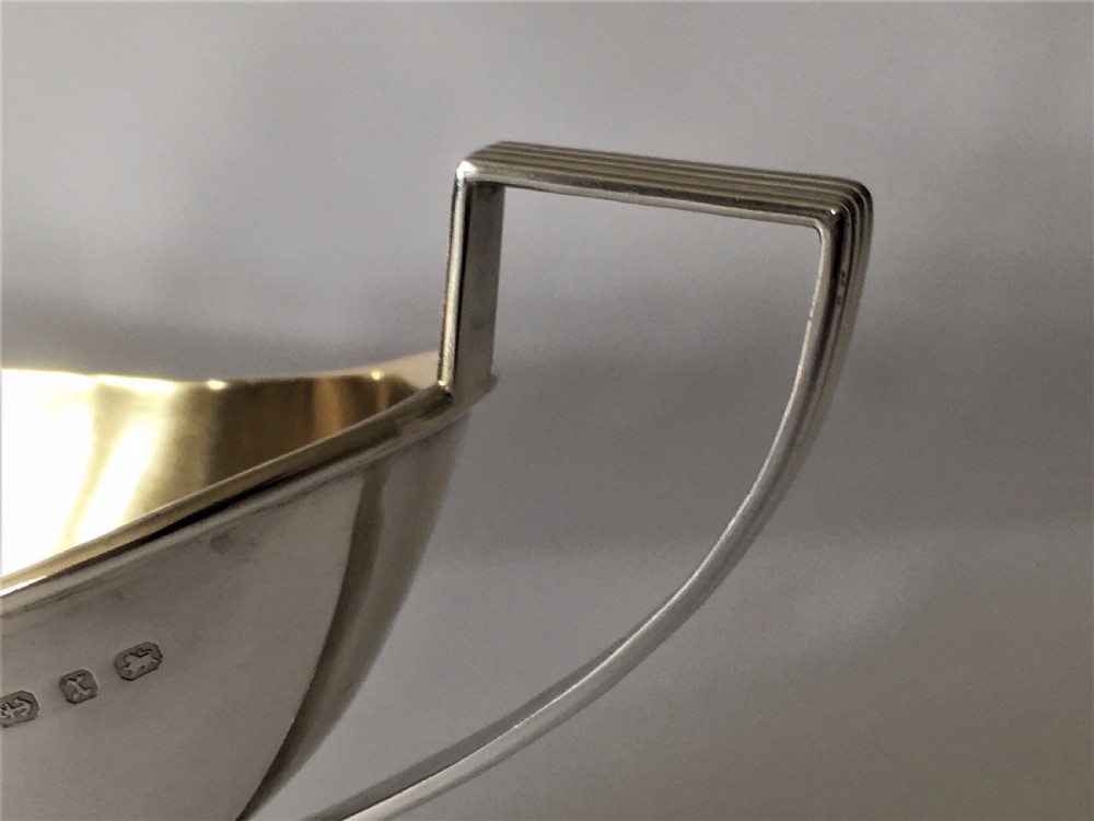 A fine Victorian silver gilt condiment boat. View V