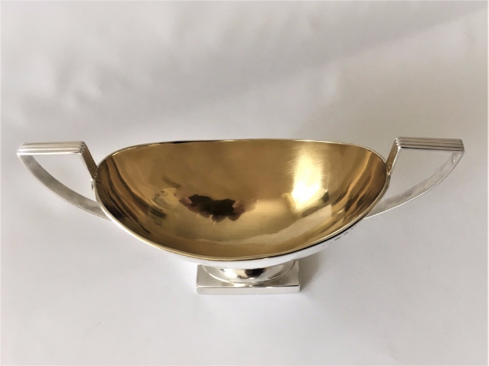 A fine Victorian silver gilt condiment boat. View VII