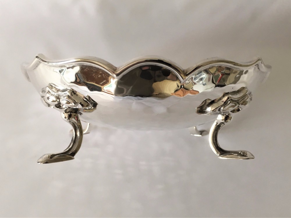 A fabulous Arts & Crafts hammered silver bowl.  View IV