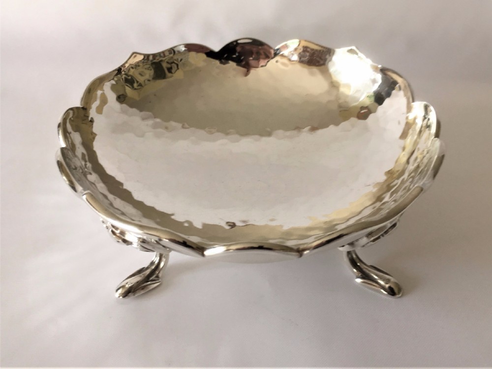 A fabulous Arts & Crafts hammered silver bowl.  View VI