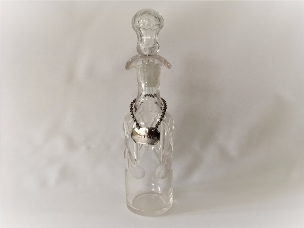 A rare Edwardian soy bottle with hallmarked silver label. View IV