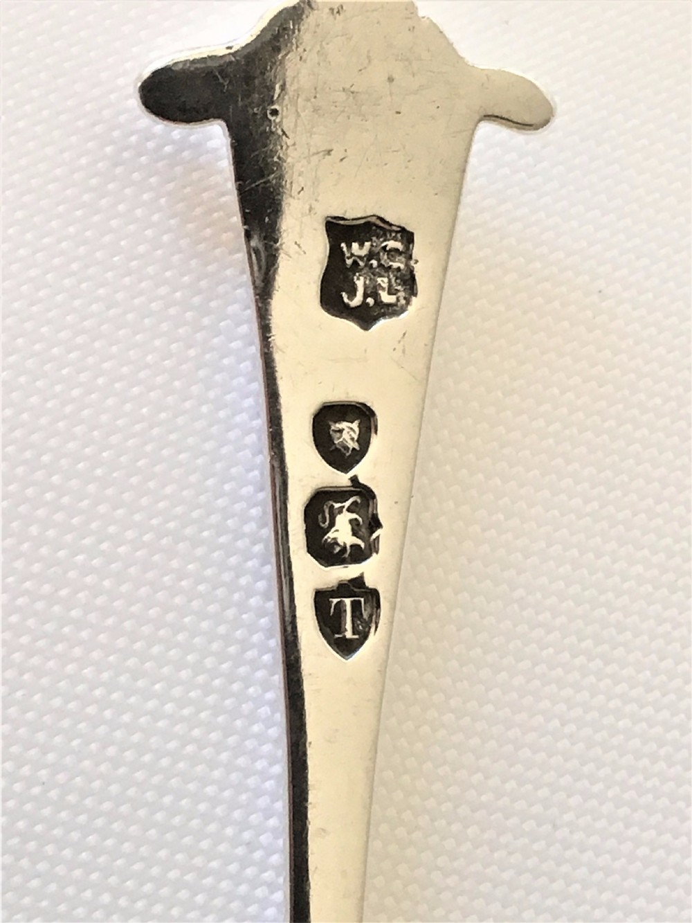 A rare Onslow pattern silver oyster fork. View III