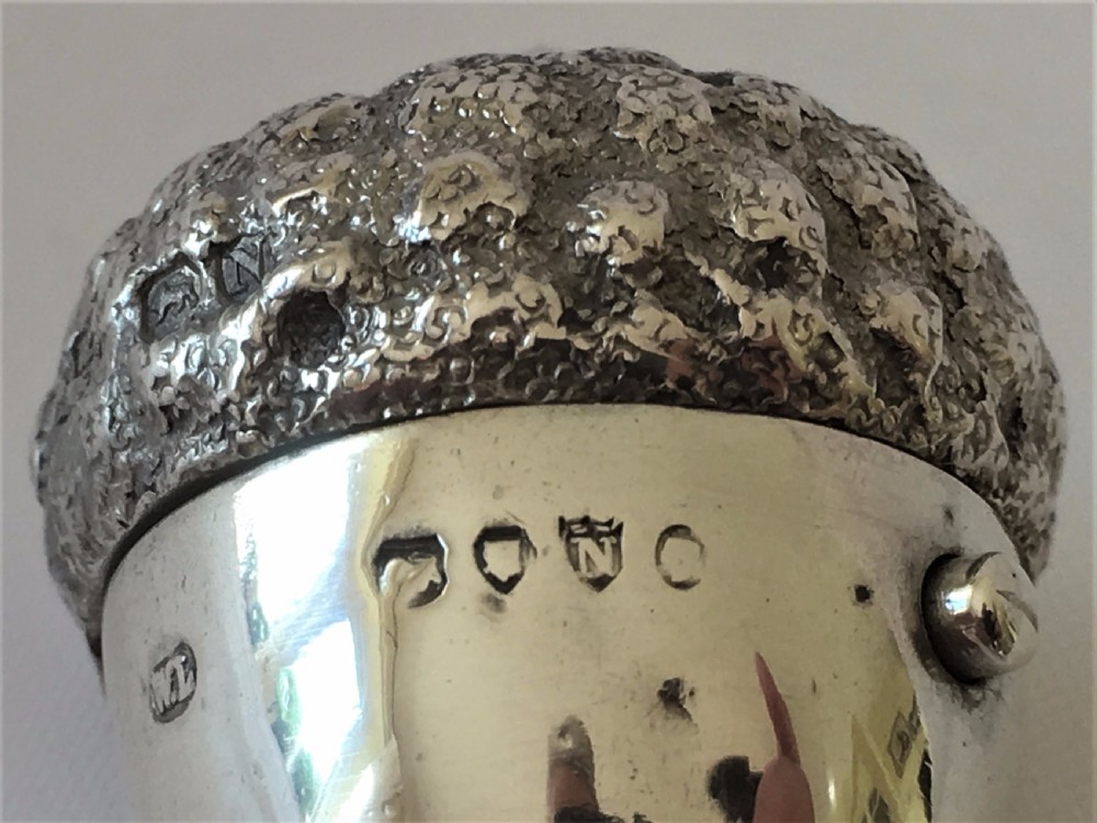 A rare Victorian silver 'acorn' thimble case View III