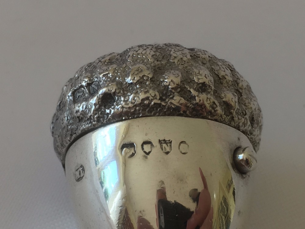 A rare Victorian silver 'acorn' thimble case View IV