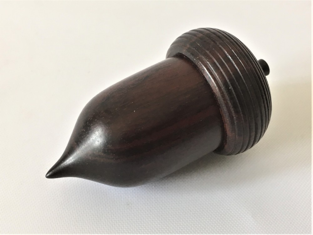 A gorgeous Victorian silver thimble in treen acorn case. View IX