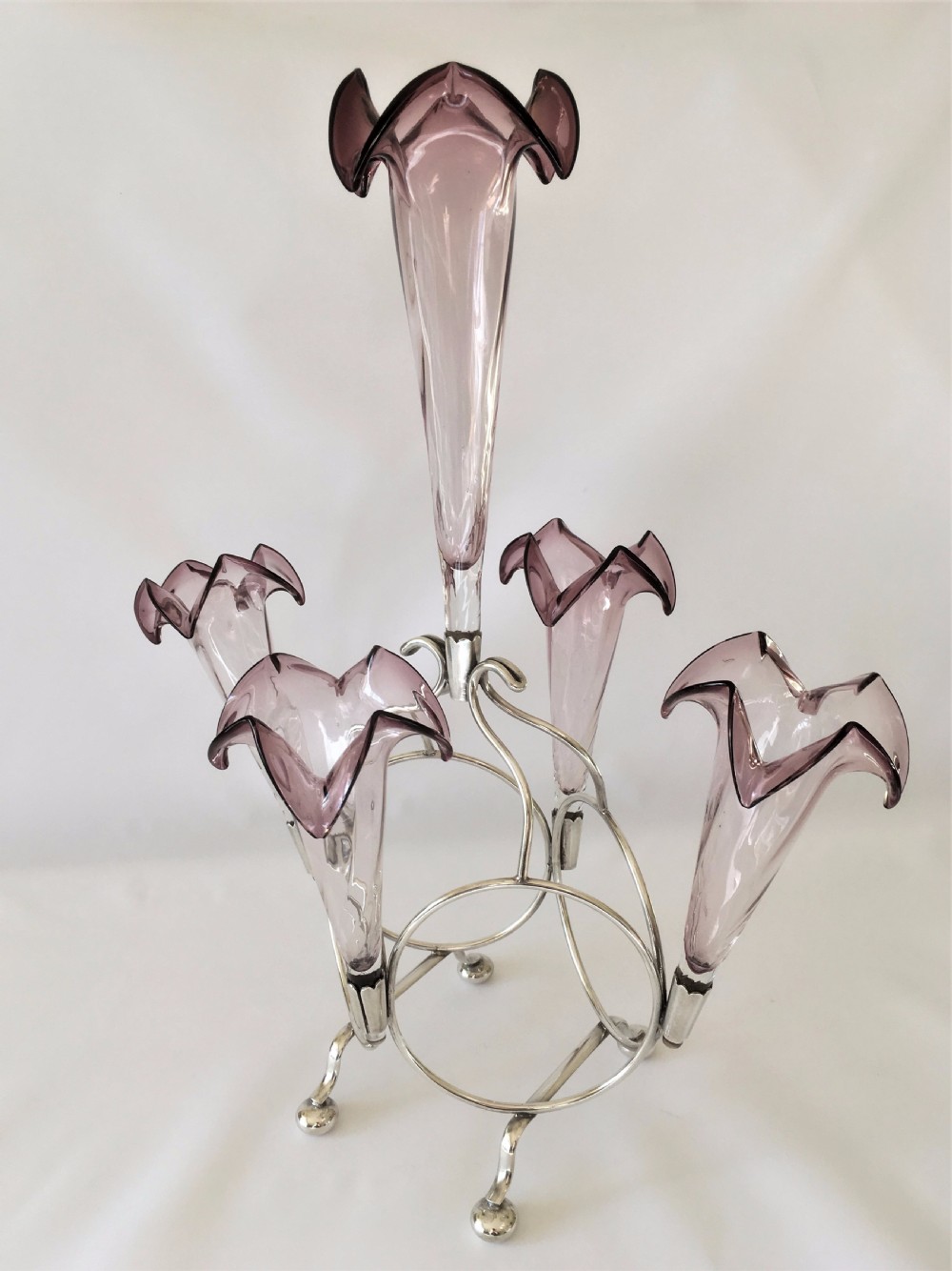 A fabulous silver plated Victorian epergne. View II