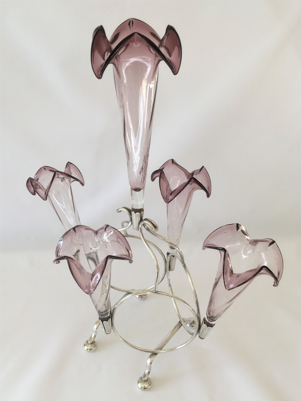 A fabulous silver plated Victorian epergne. View III