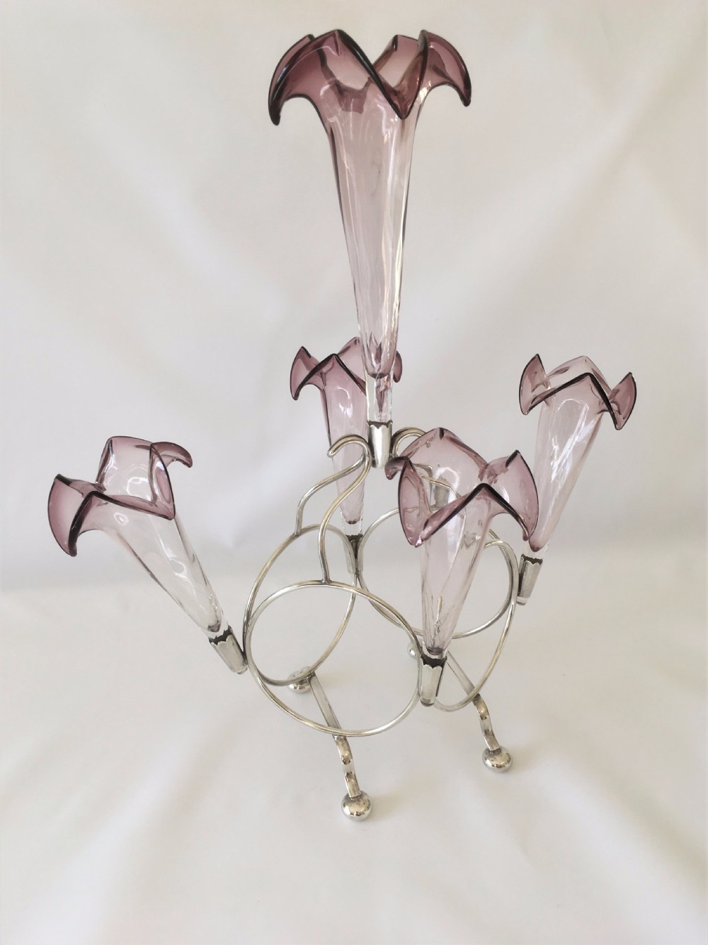 A fabulous silver plated Victorian epergne. View IV