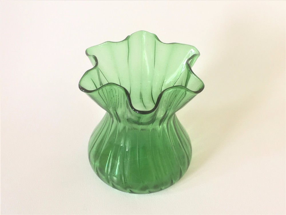 An Art Nouveau wrythen glass posy vase View II