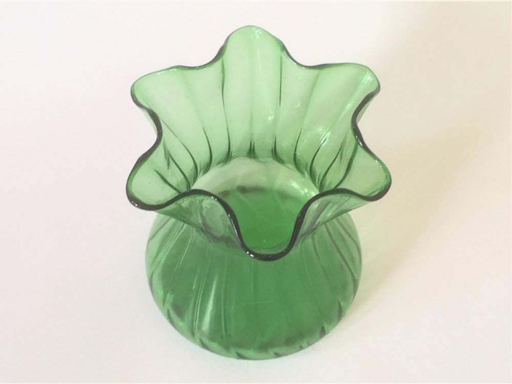 An Art Nouveau wrythen glass posy vase View III