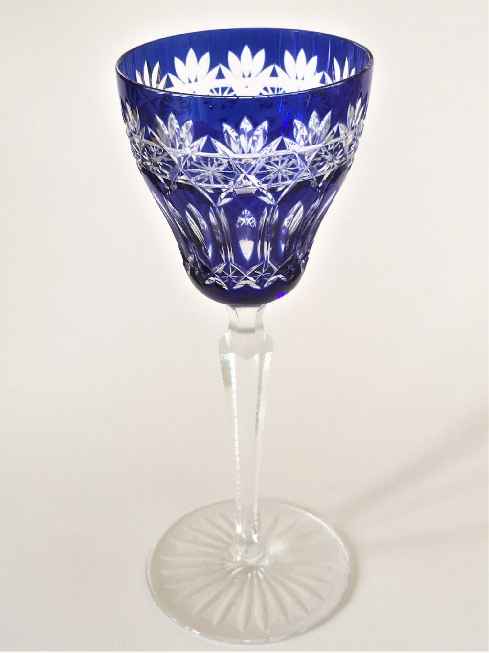 A stunning Bohemian cut hock glass.