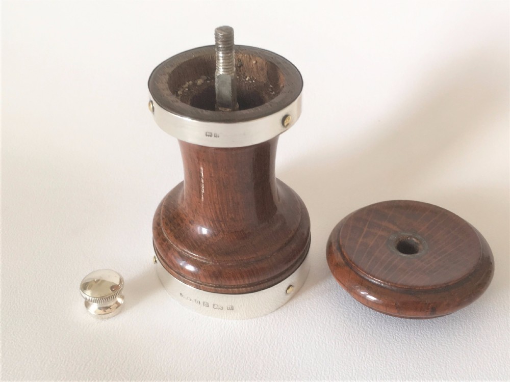 An Edwardian silver mounted pepper grinder View VI