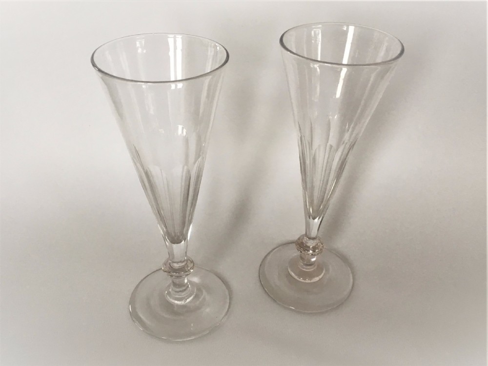 A gorgeous pair of early Victorian champagne flutes.