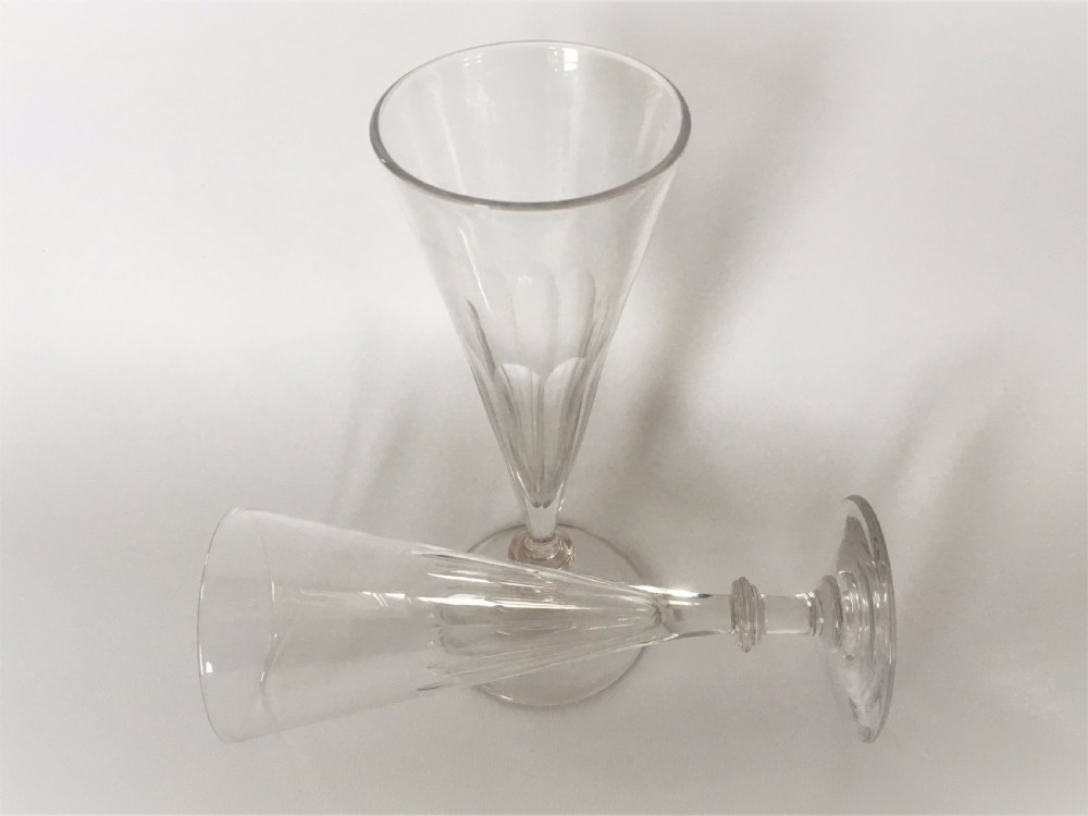 A gorgeous pair of early Victorian champagne flutes. View III