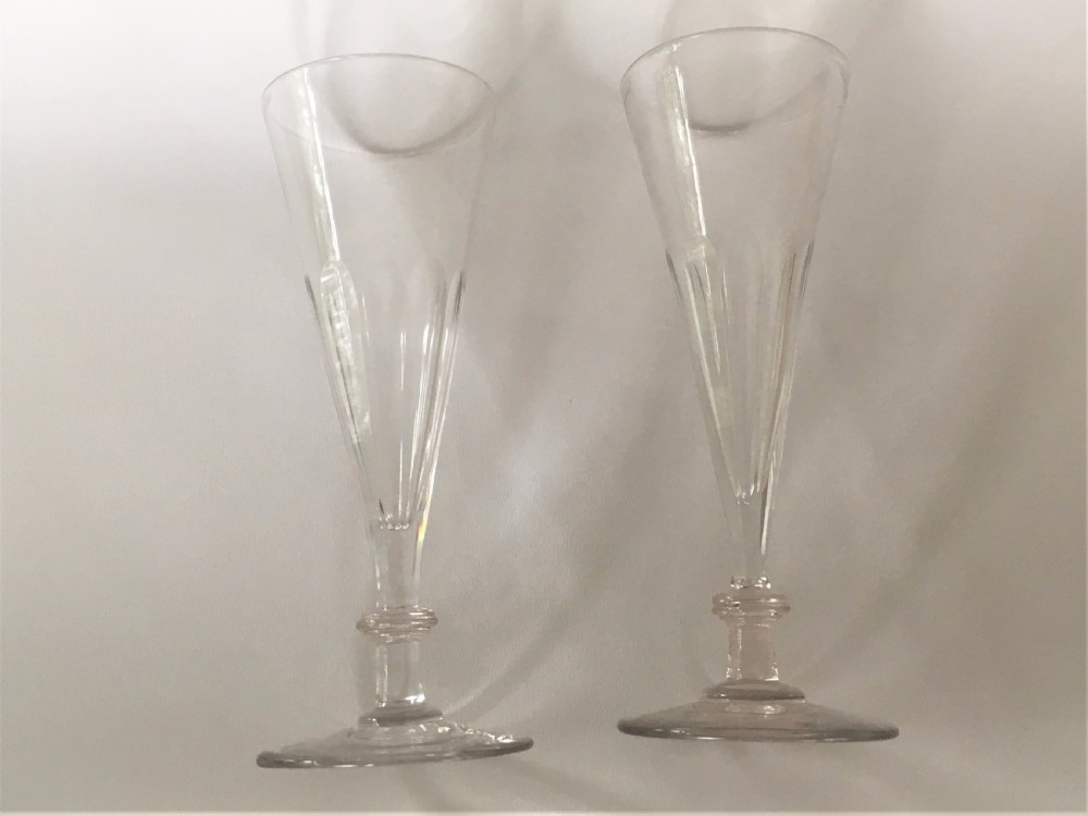 A gorgeous pair of early Victorian champagne flutes. View IV