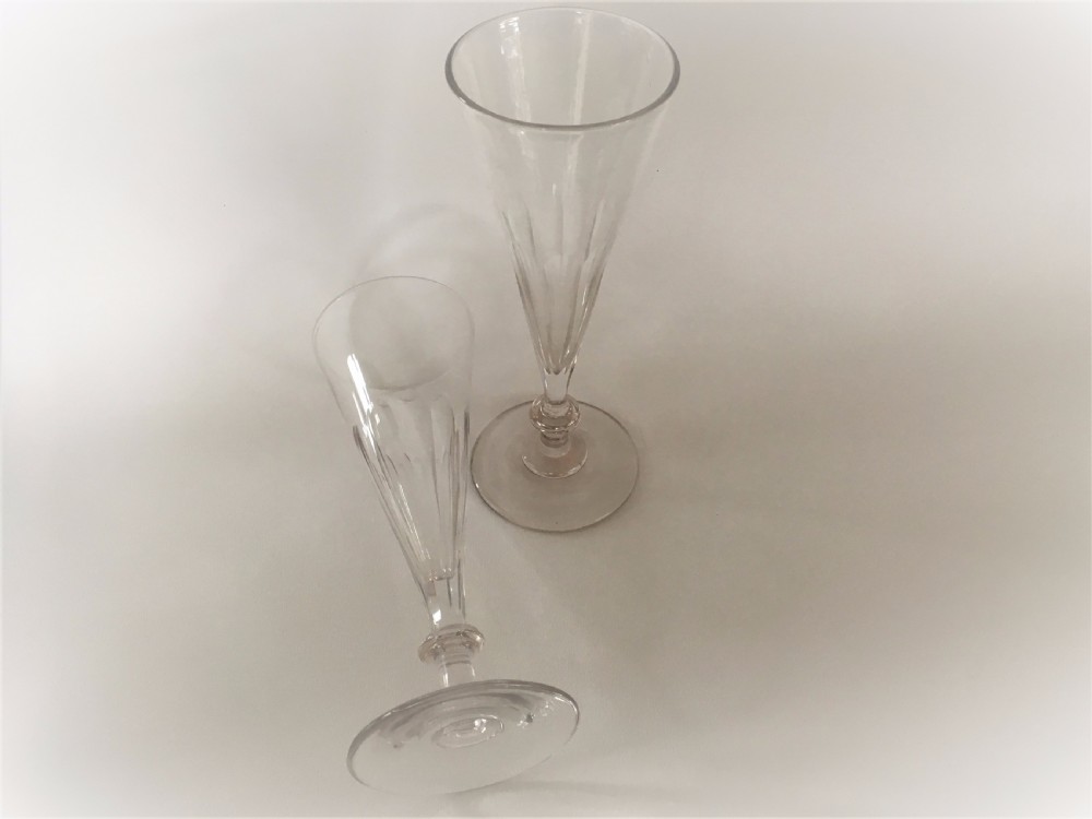 A gorgeous pair of early Victorian champagne flutes. View VI