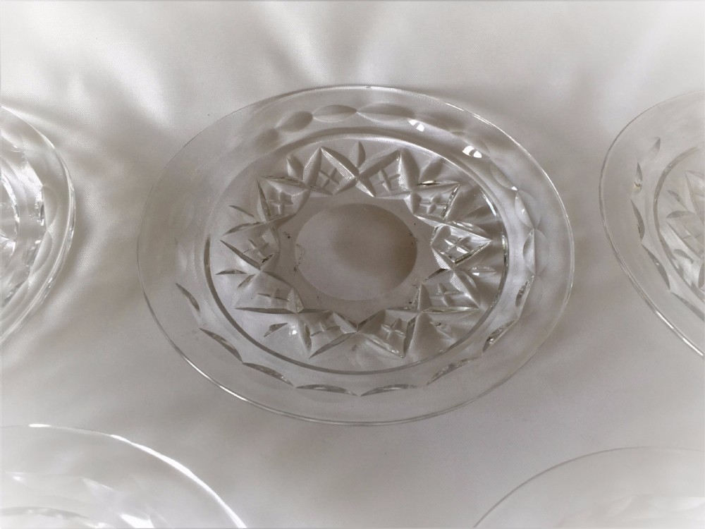 Six cut glass ice plates. View II