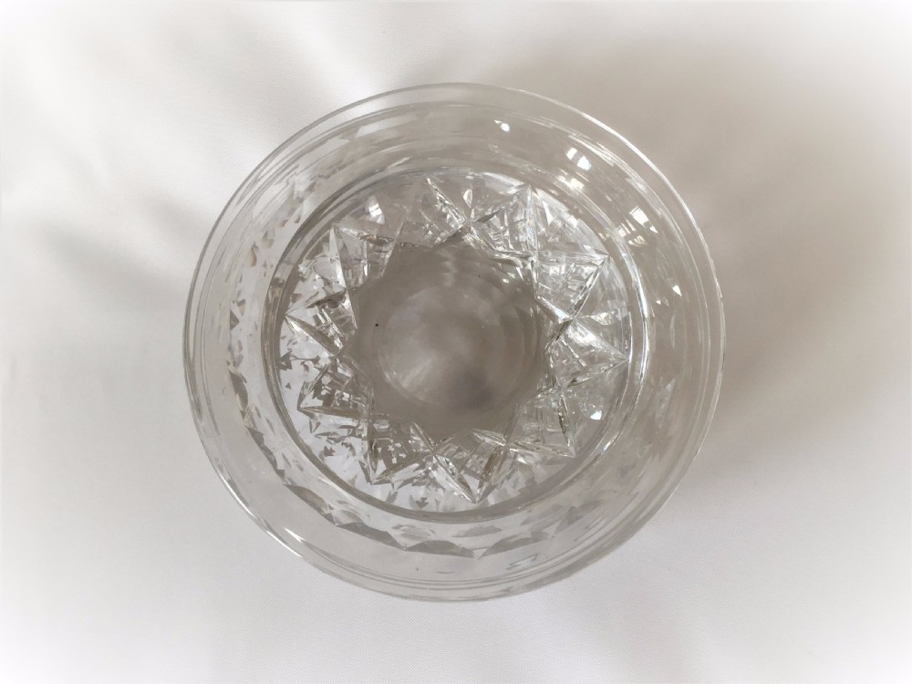 Six cut glass ice plates. View V