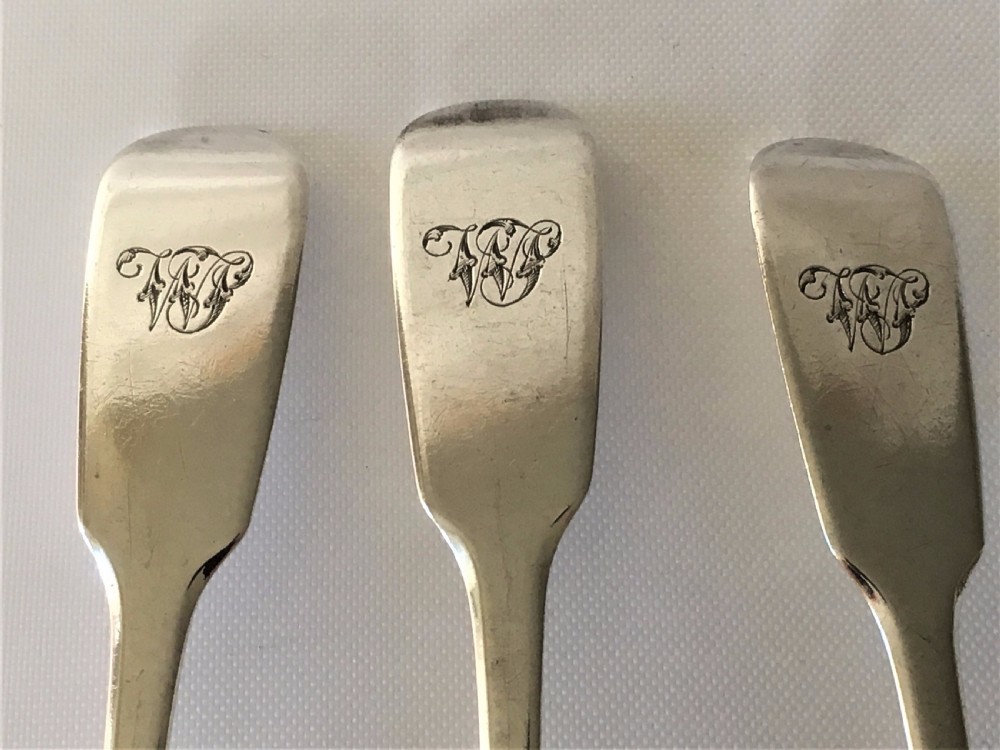 Three rare York silver teaspoons. View II