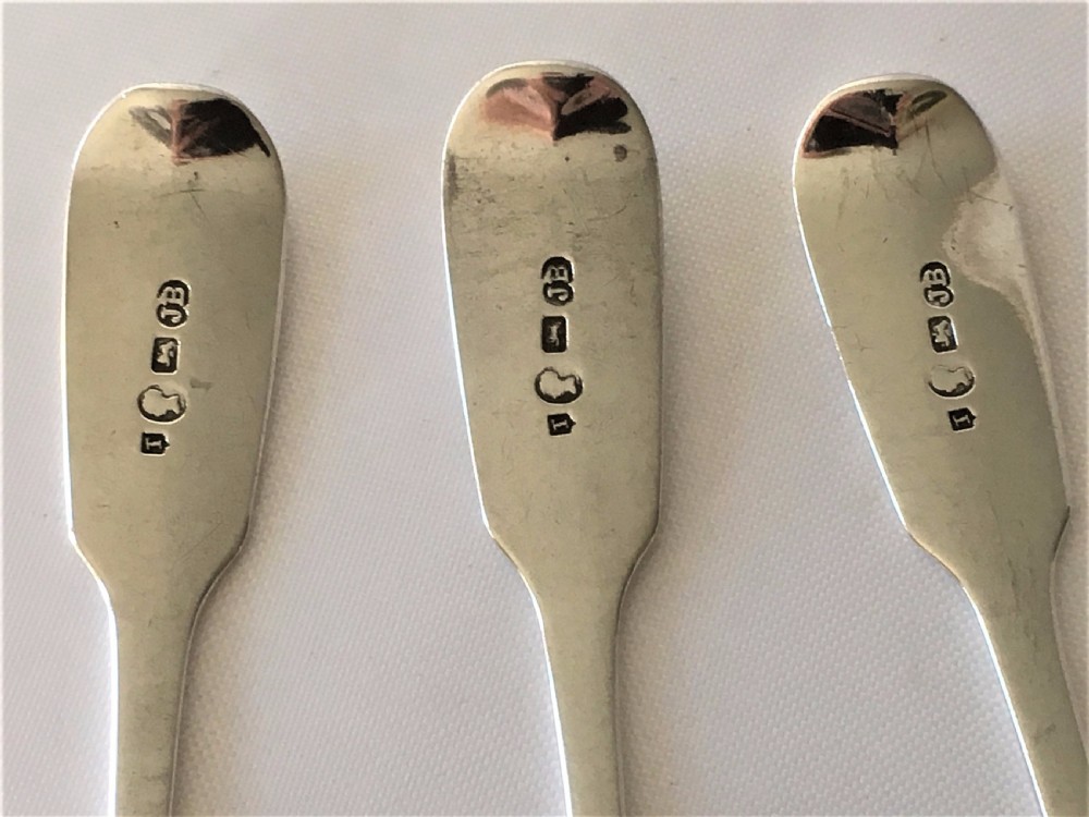 Three rare York silver teaspoons. View III