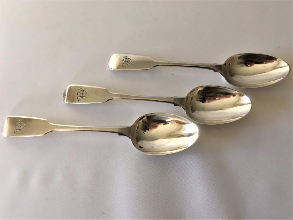 Three rare York silver teaspoons. View IV