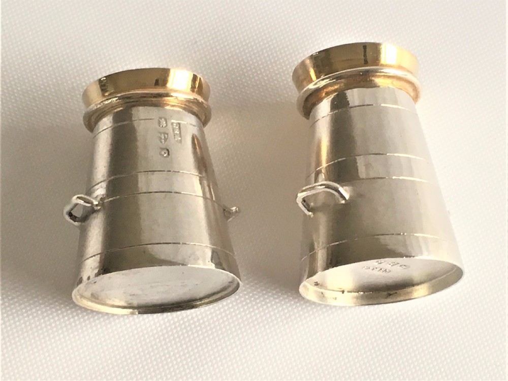 A pair of novelty silver 'milk churn' pepperettes. View II