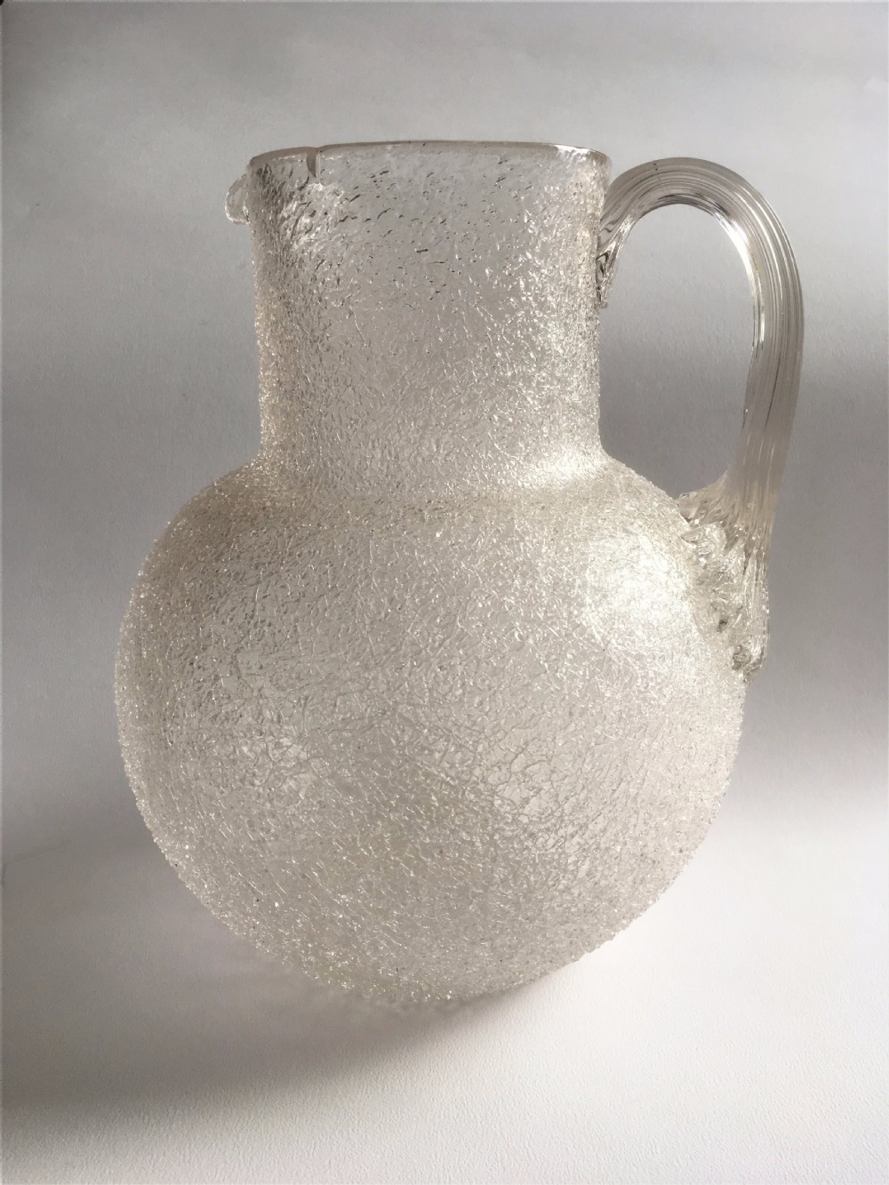 A gorgeous Victorian crackle glass water jug. View II
