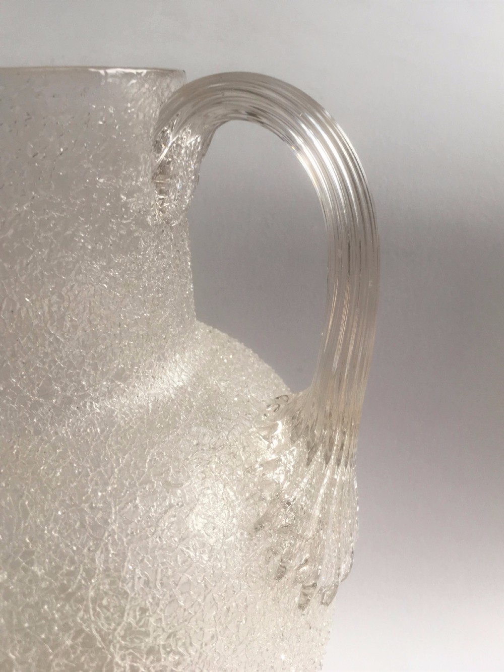 A gorgeous Victorian crackle glass water jug. View III