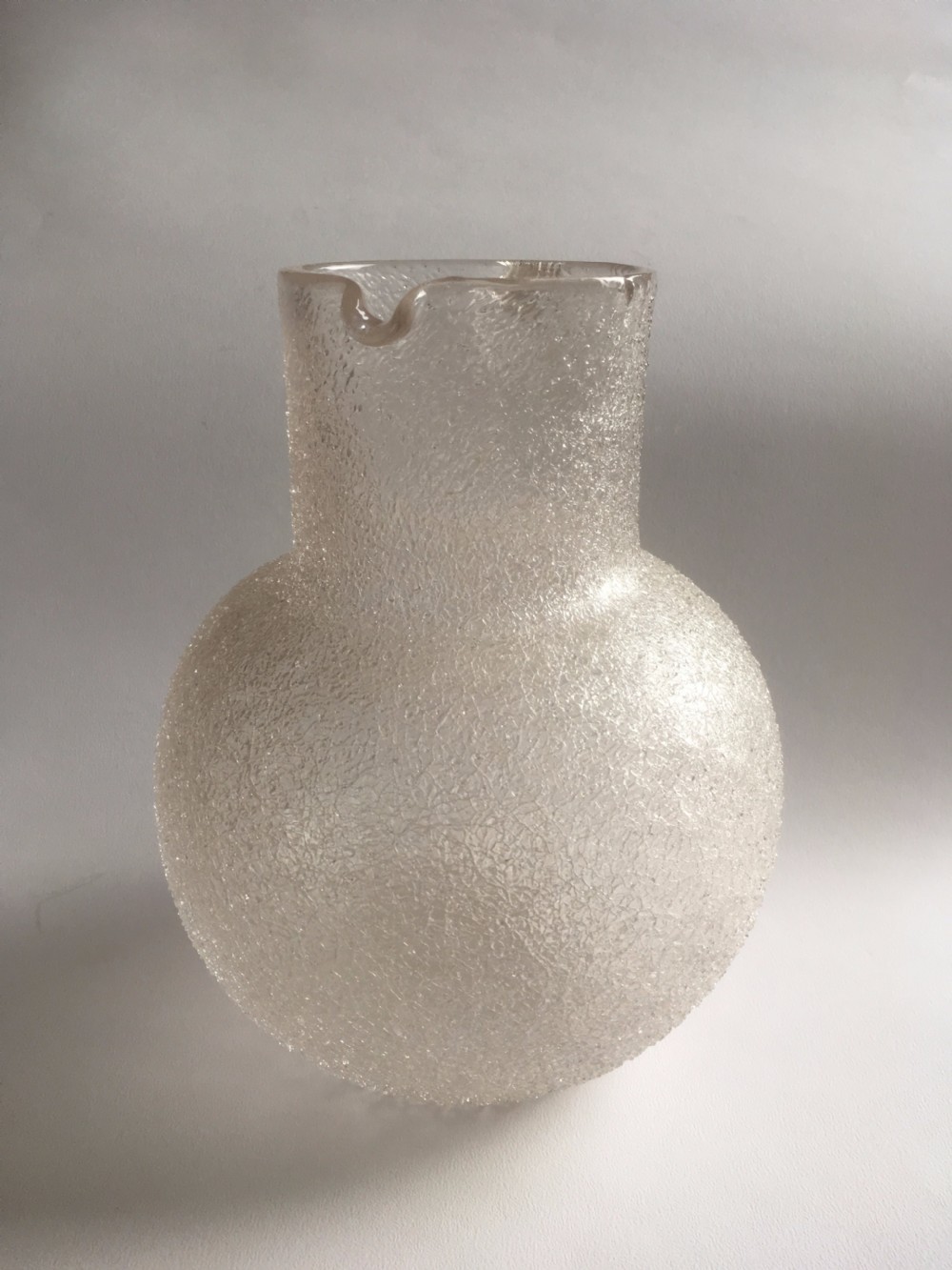 A gorgeous Victorian crackle glass water jug. View V