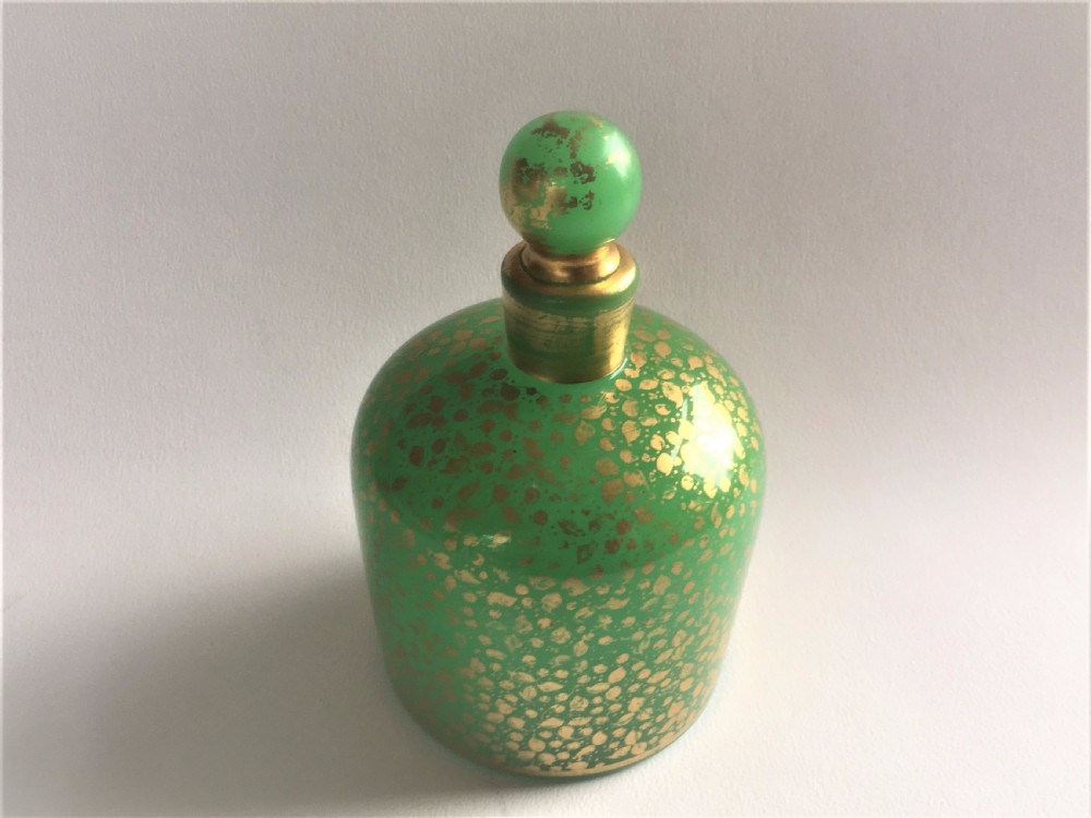 A lovely jade glass gilded cologne bottle View II