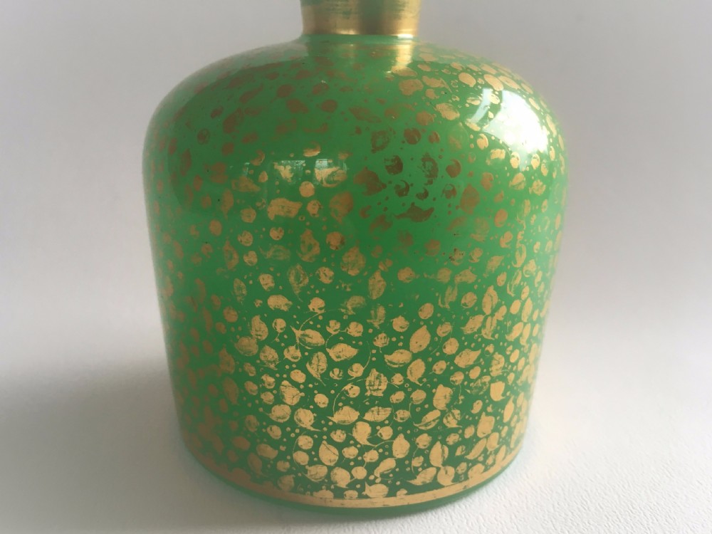 A lovely jade glass gilded cologne bottle View IV