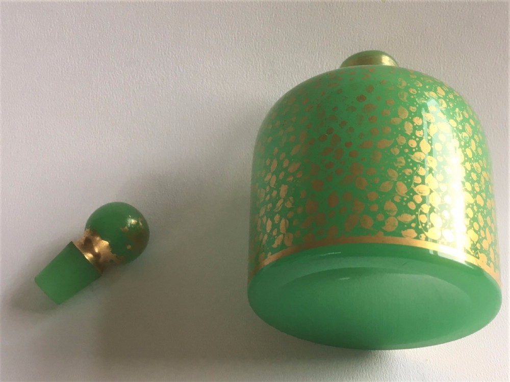 A lovely jade glass gilded cologne bottle View VII