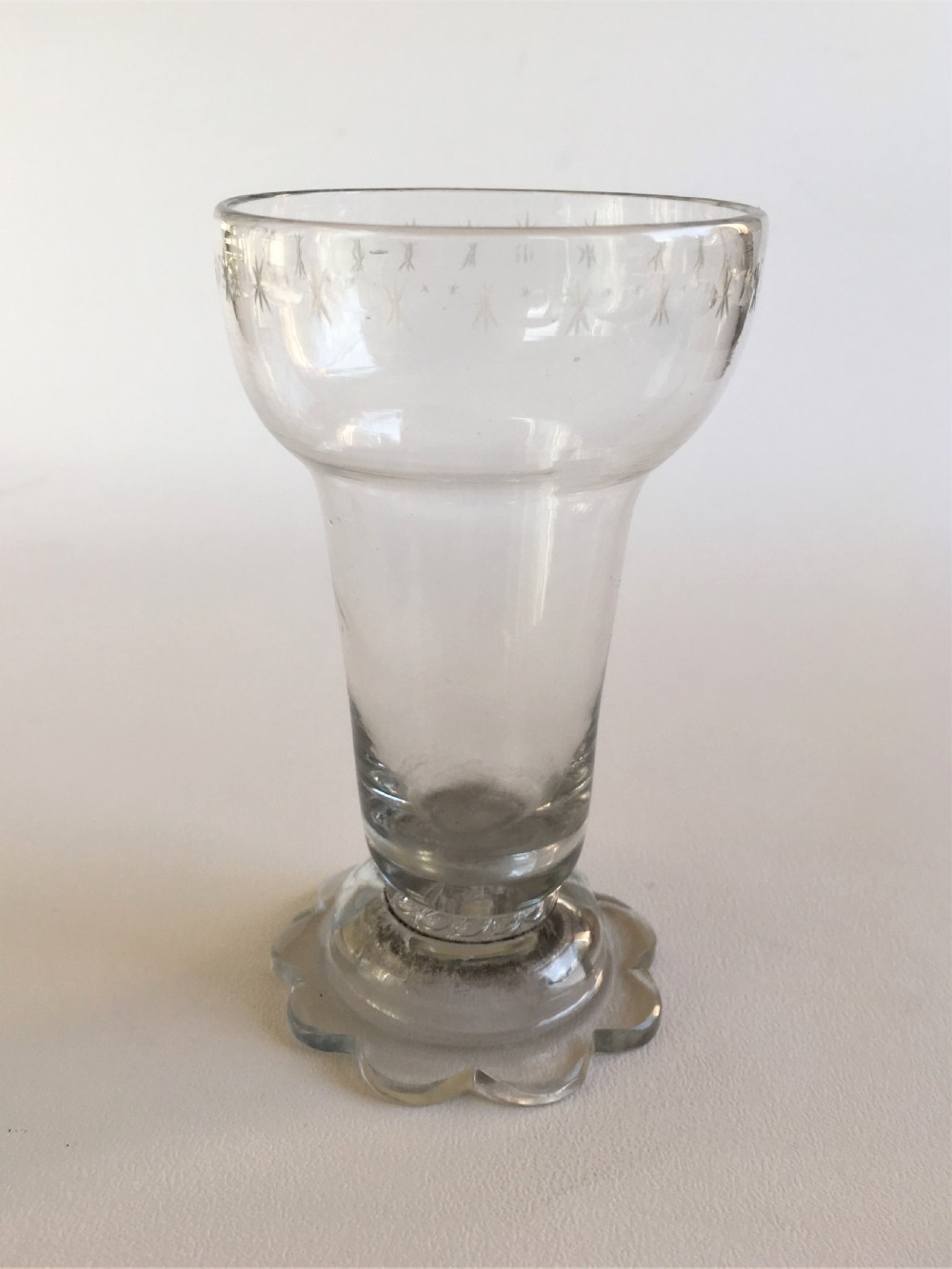 Three rare 18th Century syllabub glasses View V
