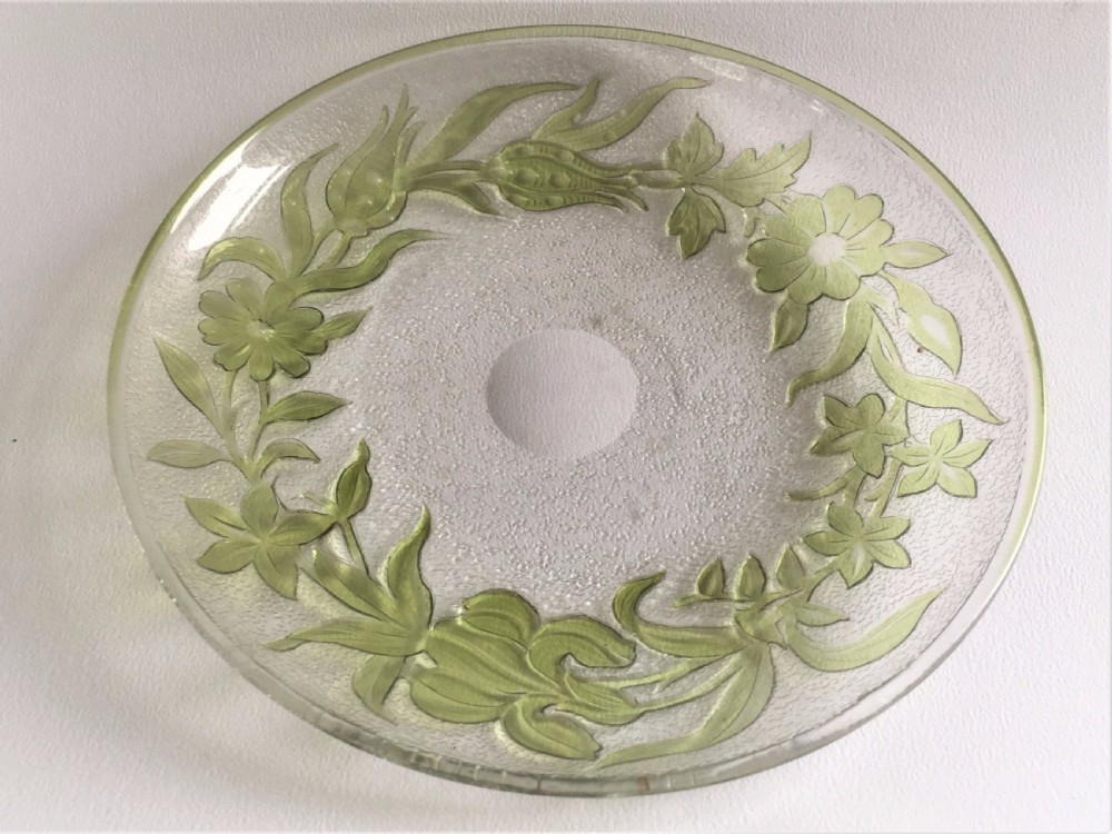 A superb St. Louis acid etched dish View III
