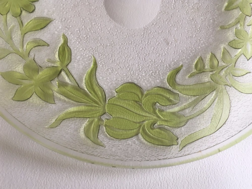 A superb St. Louis acid etched dish View V