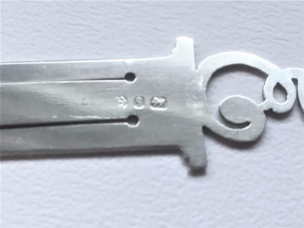 A Victorian silver bookmark initial 'E' View III