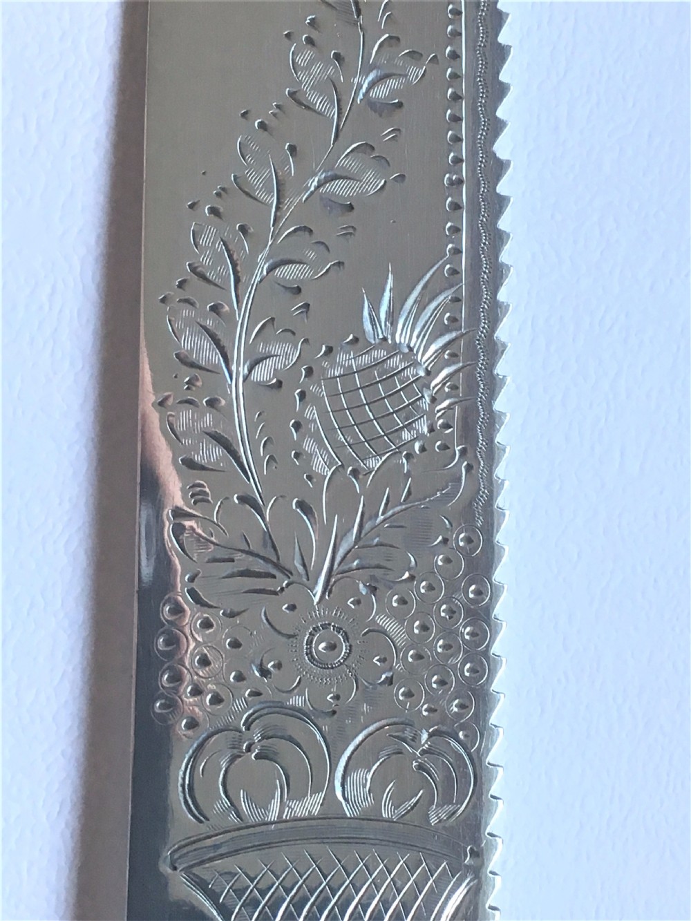 A superb Chester silver Edwardian wedding cake knife View VI