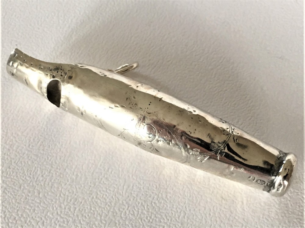 An extremely rare 18th Century silver whistle