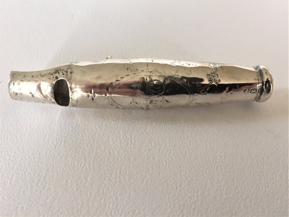 An extremely rare 18th Century silver whistle View II