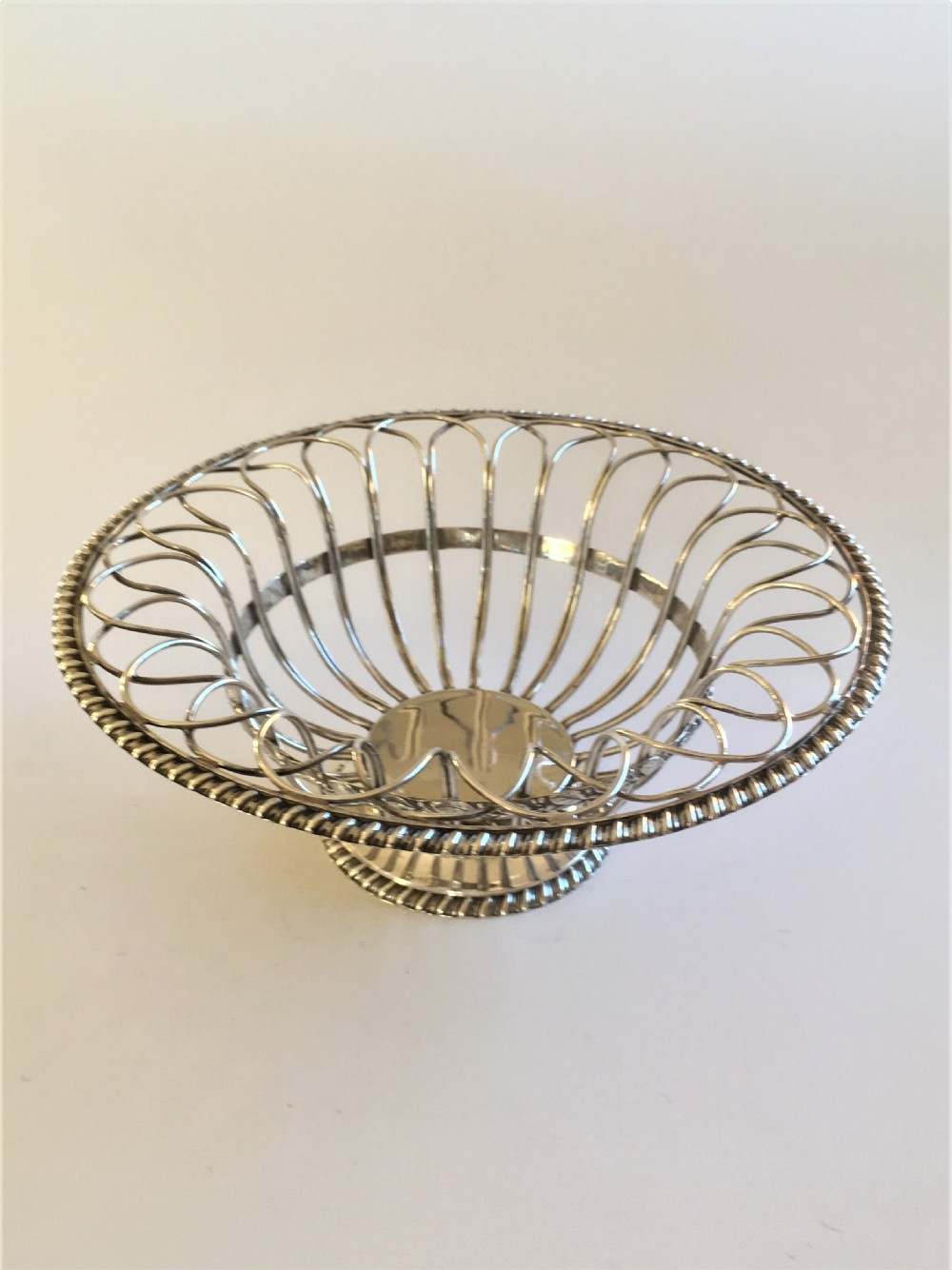 A Barnard Brothers silver wire work basket