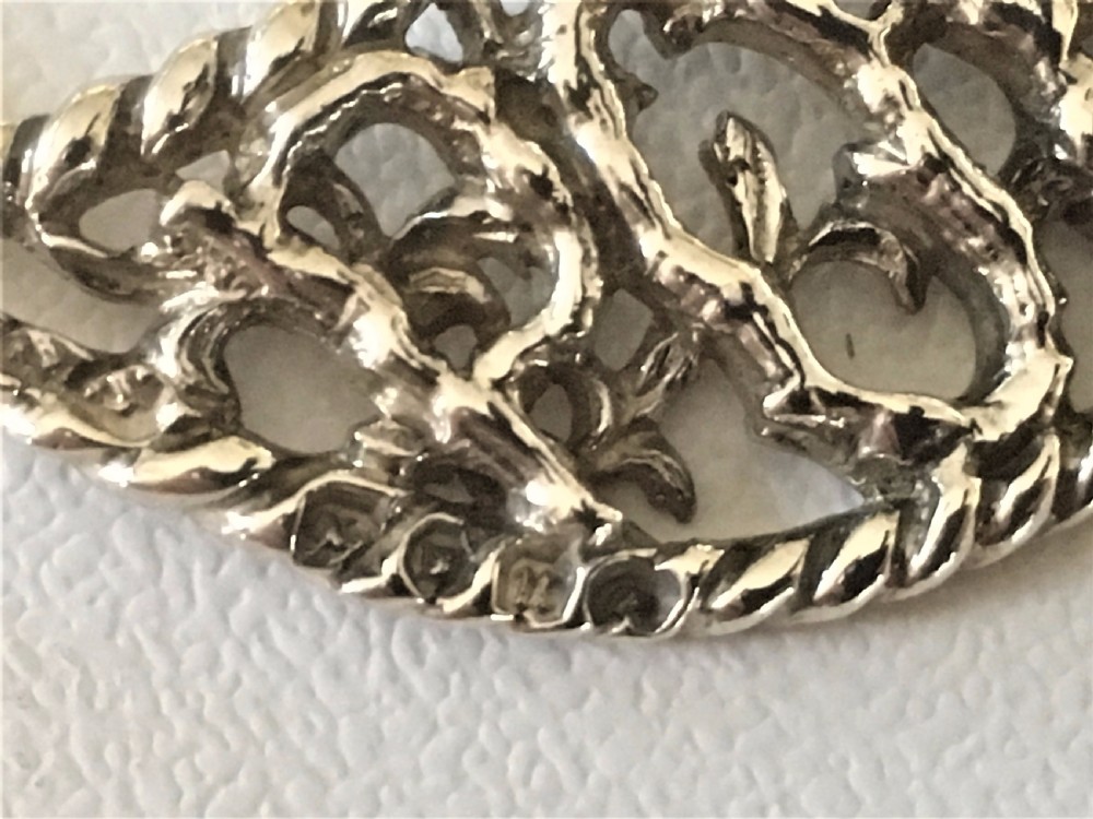 An unusual cast Victorian silver Port label View IV