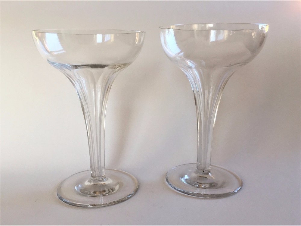 A charming pair of hollow stem champagne glasses View III
